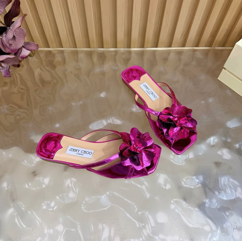 지미추 에나멜 가죽 뾰족구두 힐 샌들 001-233760