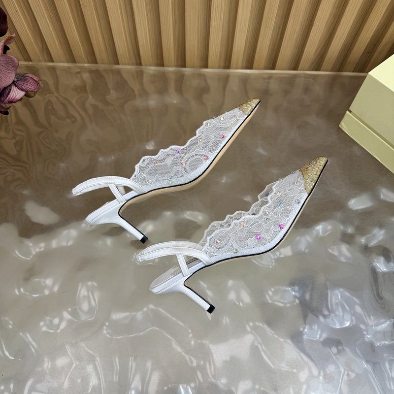 지미추 레이스 스팽클 뾰족구두 힐 샌들 001-233763