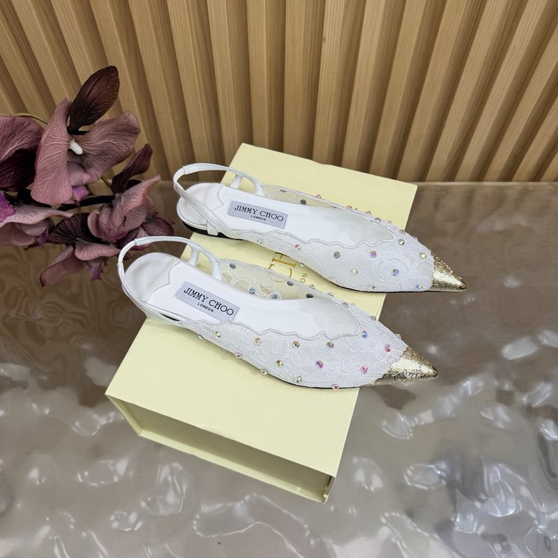 지미추 레이스 스팽글 뾰족코 플랫슈즈 001-233774