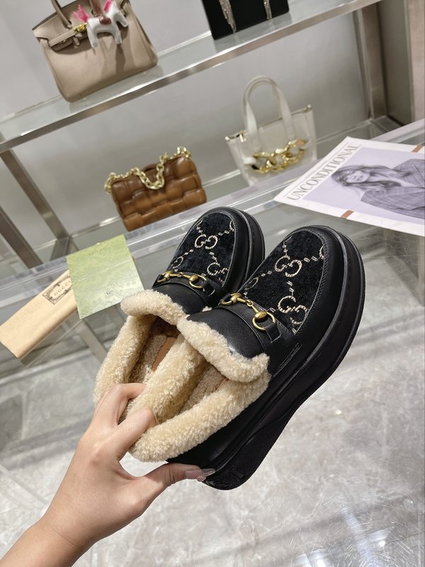 구찌 울 블렌드 말衔扣 로퍼 스노우 부츠 001-233889
