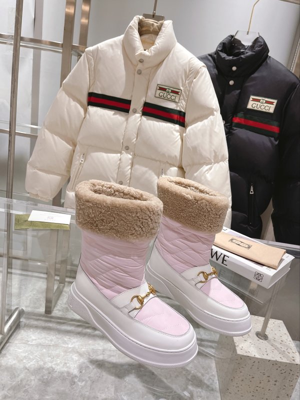 구찌 울스킨 일체형 스노우 부츠 여성용 001-233897