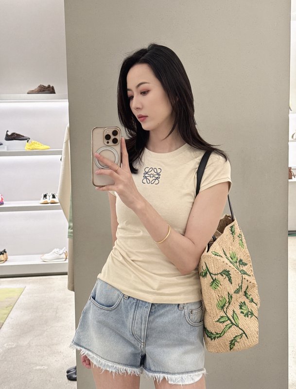 로에베 슬림핏 라운드넥 로고 티셔츠 001-234065