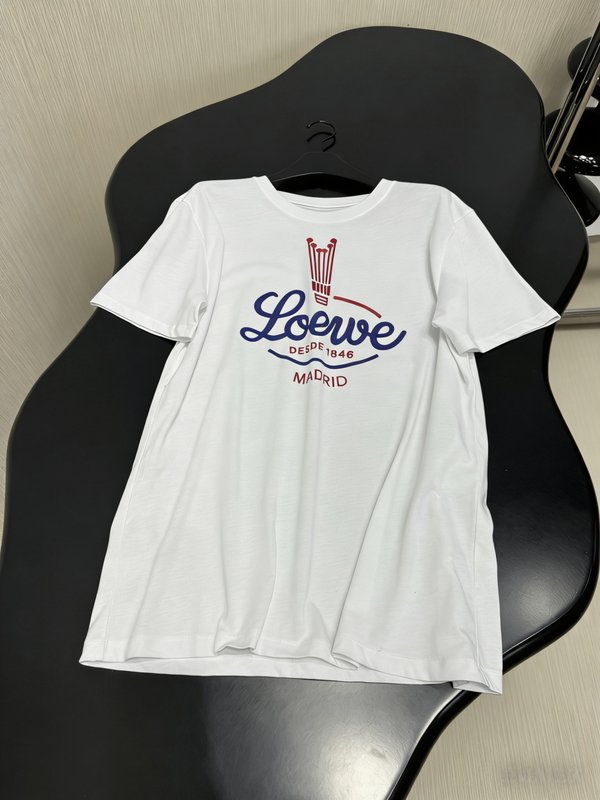 로에베 주름 코튼 블렌드 루즈핏 티셔츠 001-234085