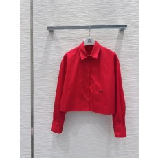 로에베 레드 입체 커팅 디자인 셔츠 001-234098