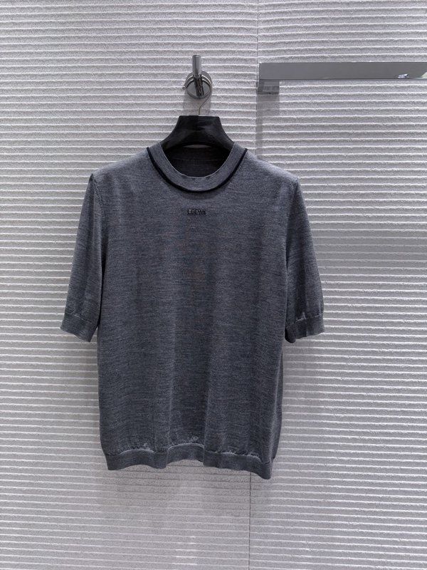 로에베 그레이 울 반팔 티셔츠 001-234108