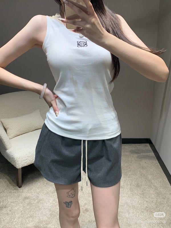 로에베 로고 자수 립스트레치 면 조끼 001-234117