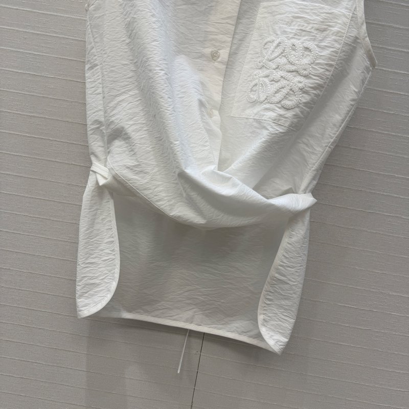 로에베 로고 자수 민소매 셔츠 001-234149