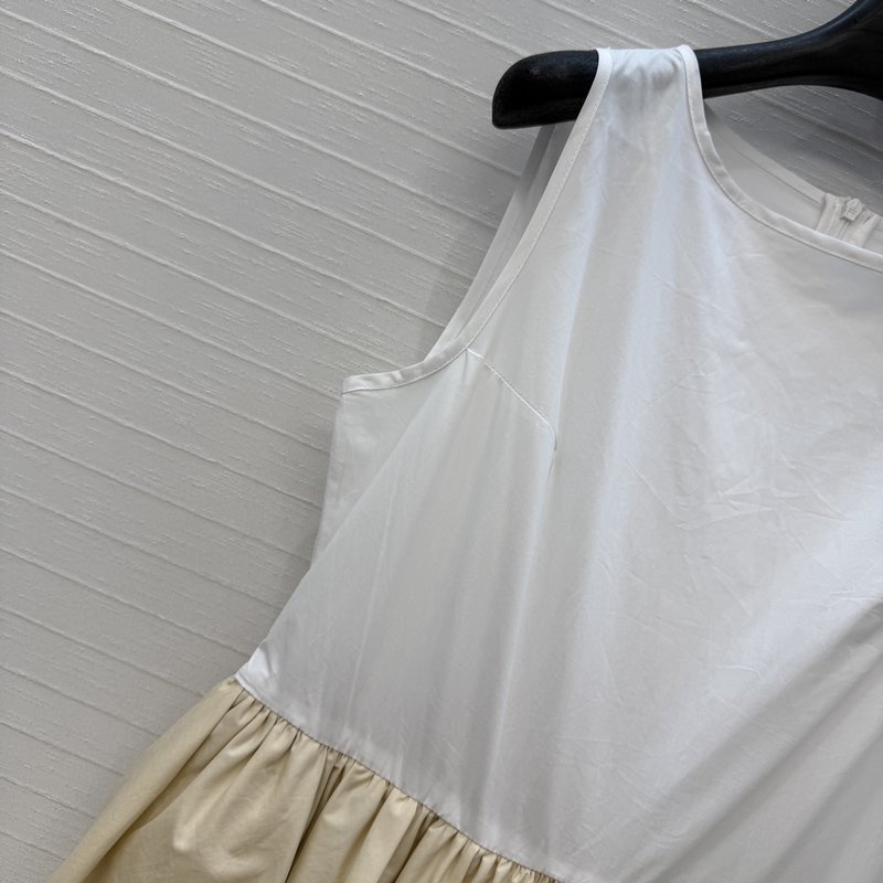 로에베 컬러블록 주름 페플럼 원피스 001-234166
