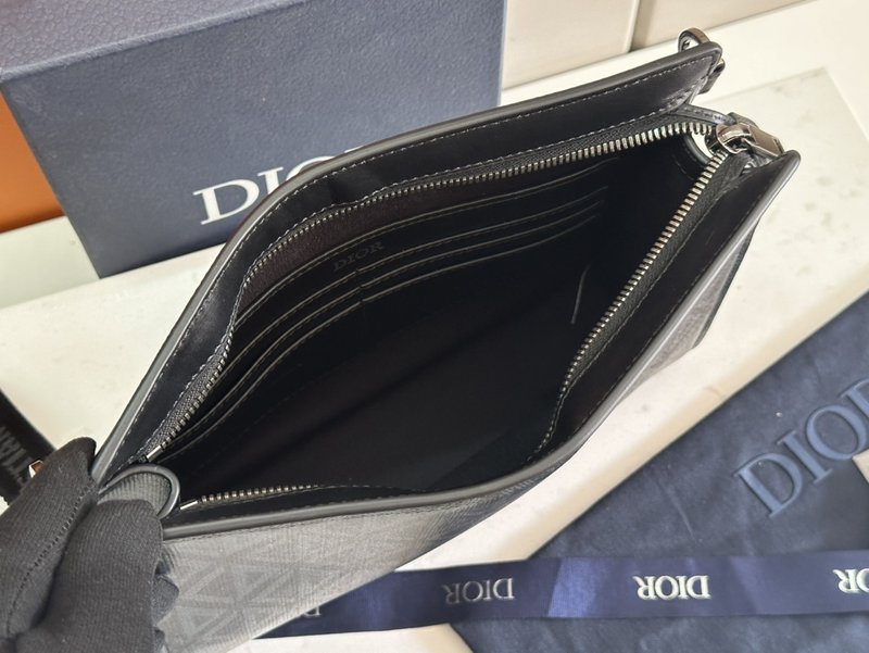 디올 블랙 오블리크 프린트 클러치백 001-234952