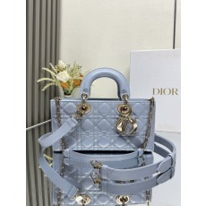디올 블루 램스킨 레이디 D-JOY 백 001-235486
