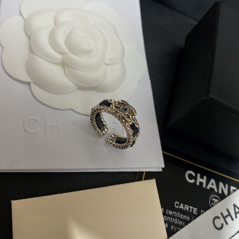 샤넬 스타일 카멜리아 오픈 링 001-235487