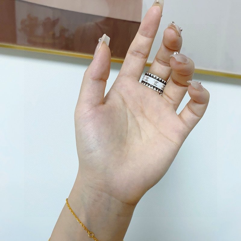 샤넬 스타일 더블 C 링 001-235501