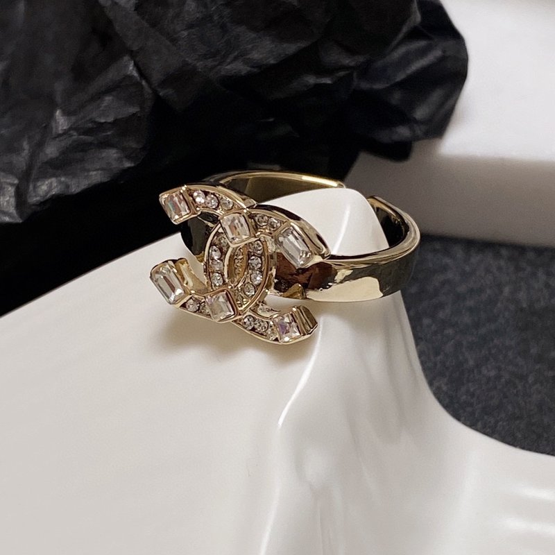 샤넬 스타일 더블 C 다이아몬드 반지 001-235504