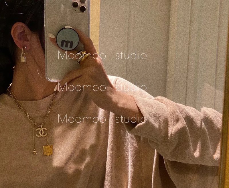 샤넬 스타일 더블 C 로고 목걸이 001-235511
