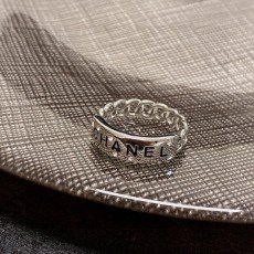 샤넬 스타일 더블 C 레터 다이아몬드 반지 001-235523