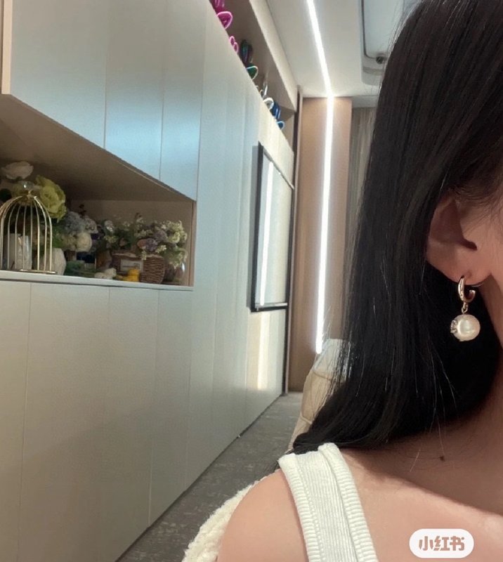 샤넬 스타일 진주 큐빅 스터드 귀걸이 001-235548