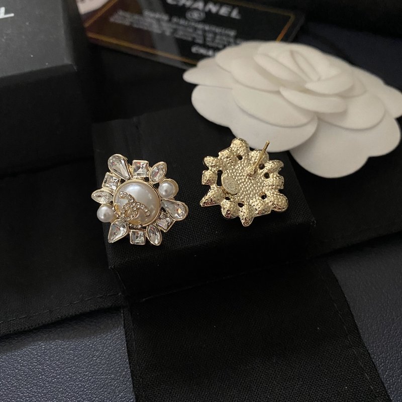 샤넬 스타일 카멜리아 황금 귀걸이 001-235567