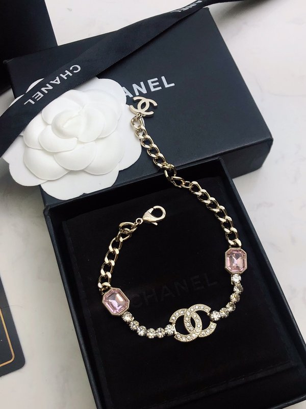 샤넬 스타일 핑크 다이아몬드 팔찌 001-235613