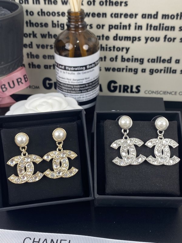 샤넬풍 별 하트 큐빅 진주 펜던트 귀걸이 001-235623