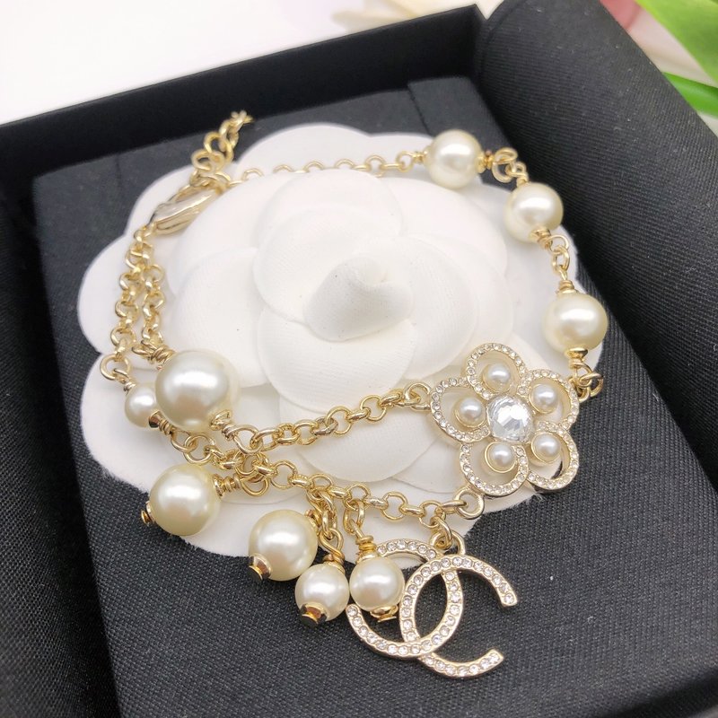 샤넬 스타일 진주 해바라기 팔찌 001-235645