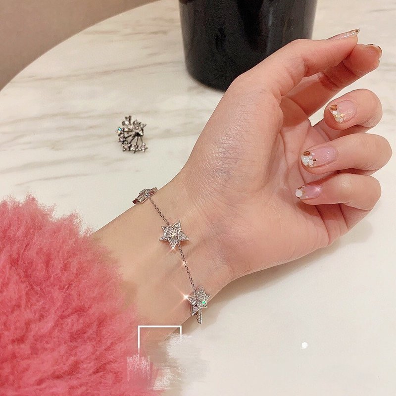 명품 스타일 지르콘 별자리 콤비 팔찌 001-235647