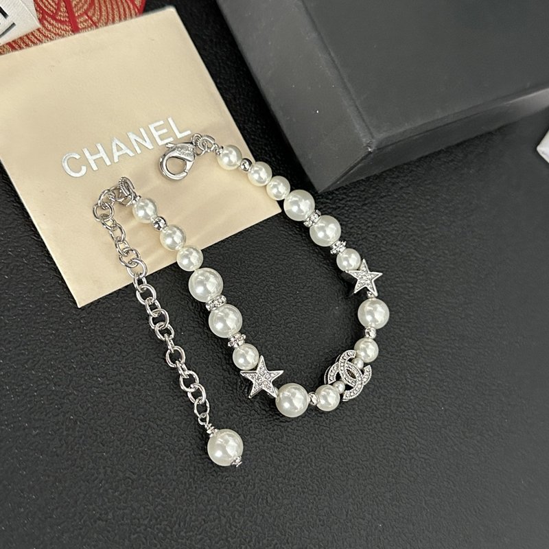샤넬 스타일 진주 비즈 팔찌 001-235659
