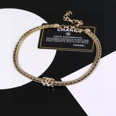 샤넬 스타일 황동 벨트 목걸이 001-235662