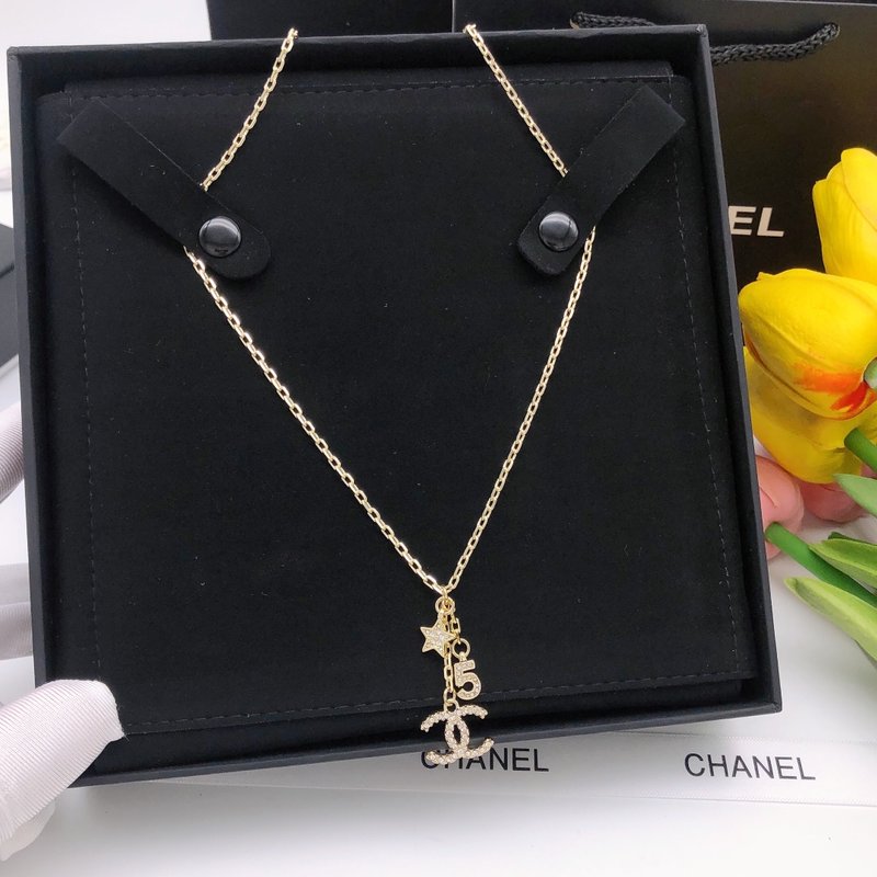 샤넬 스타일 진주 더블 C 별 하트 목걸이 001-235676