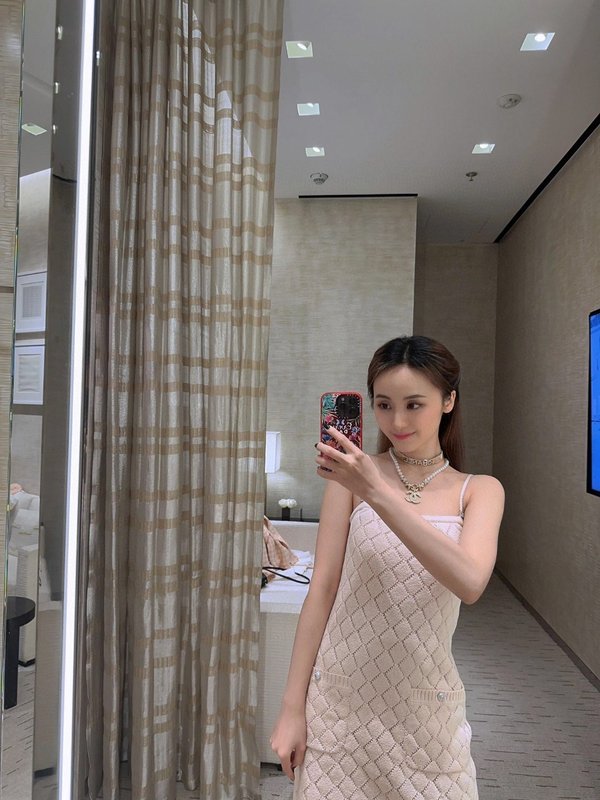 샤넬풍 크리스탈 교차 진주 알파벳 목걸이 001-235681