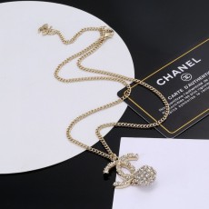 샤넬 스타일 더블 C 크리스탈 진주 목걸이 001-235689