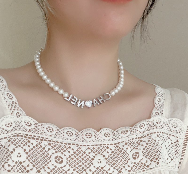 빈티지 알파벳 목걸이 우아한 디자인 001-235708