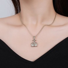 샤넬 스타일 더블 C 로고 황동 목걸이 001-235733