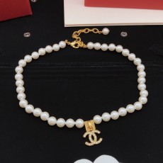 샤넬 스타일 진주 더블 C 목걸이 001-235736