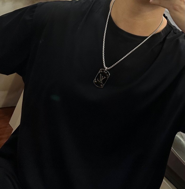 루이 빈티지 실버 목걸이 커플 001-235761