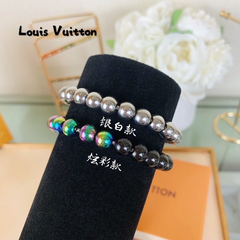 루이 커플용 컬러풀 스틸 비즈 팔찌 001-235973