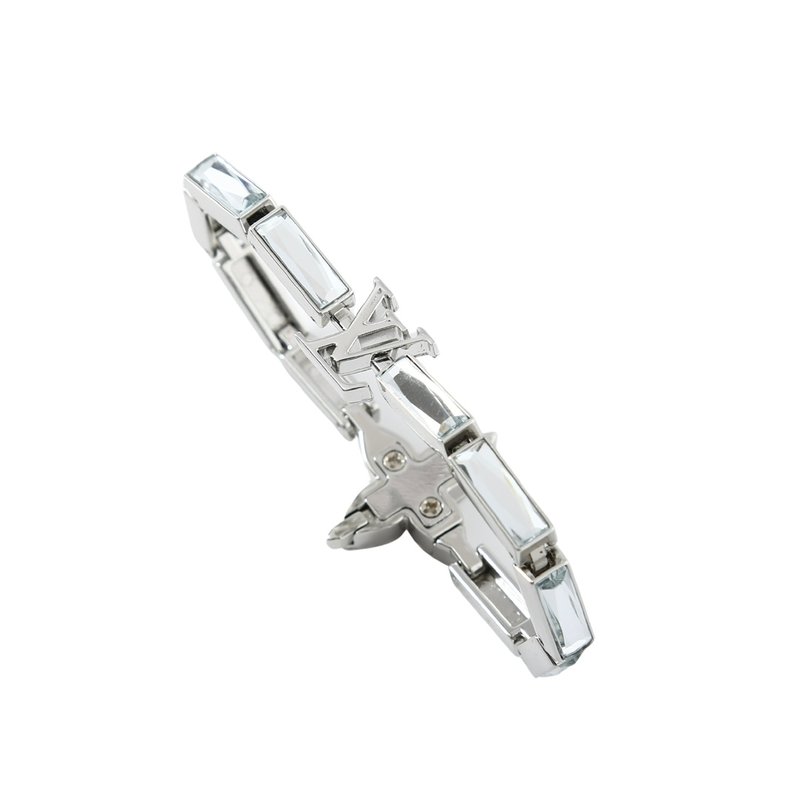 루이 로고 장식 지르콘 화이트 크리스털 팔찌 001-236039