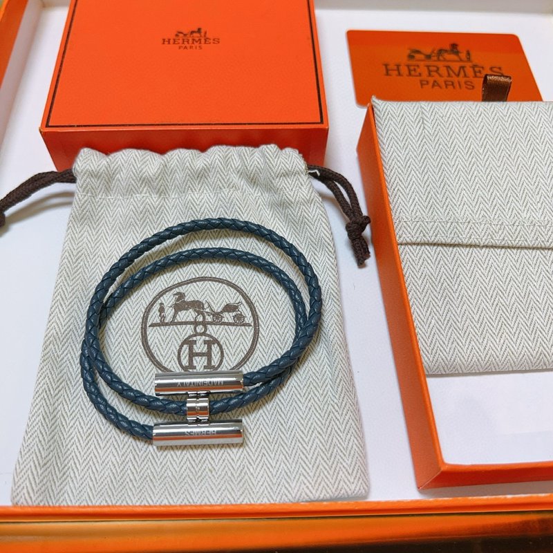 에르메스 스타일 브레이드 팔찌 플래티넘 에디션 001-236246