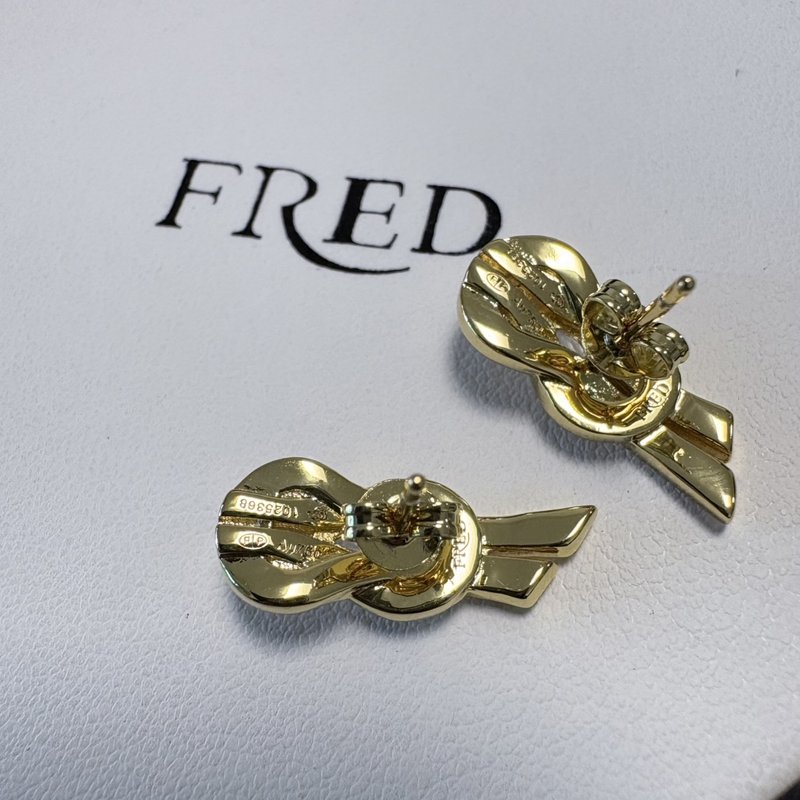 프레드 로즈골드 풀 다이아몬드 말발굽 8 자 버클 귀걸 001-243053