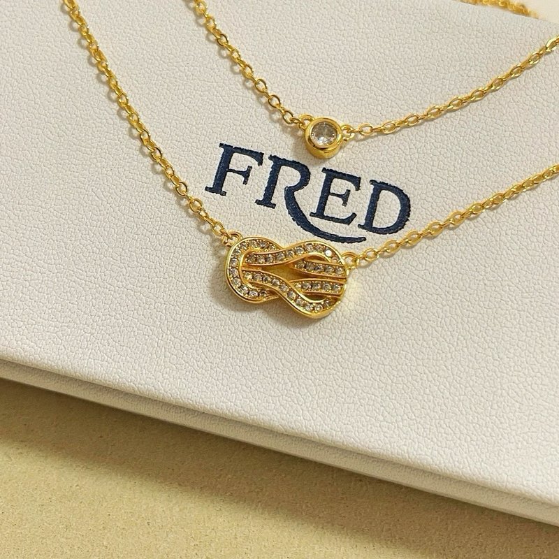 프레드 풀 다이아몬드 더블 8 자 버클 목걸이 001-243064