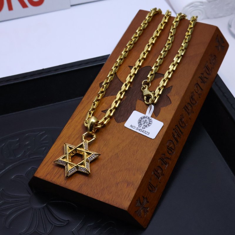 크롬하츠 빈티지 십자군 꽃 목걸이 001-243122