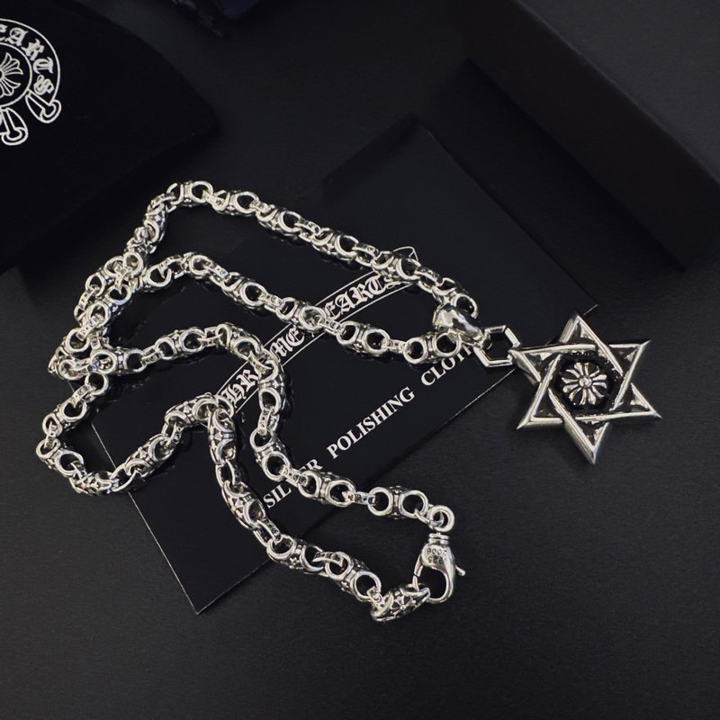 크롬하츠 십자가 별 펜던트 목걸이 001-243467