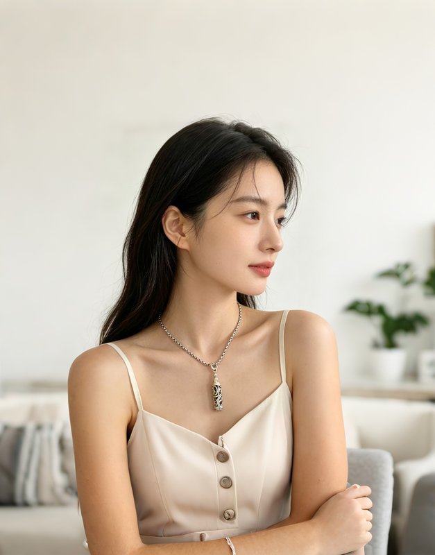 크롬하츠 빈티지 실버 오픈워크 불렛 목걸이 001-243511