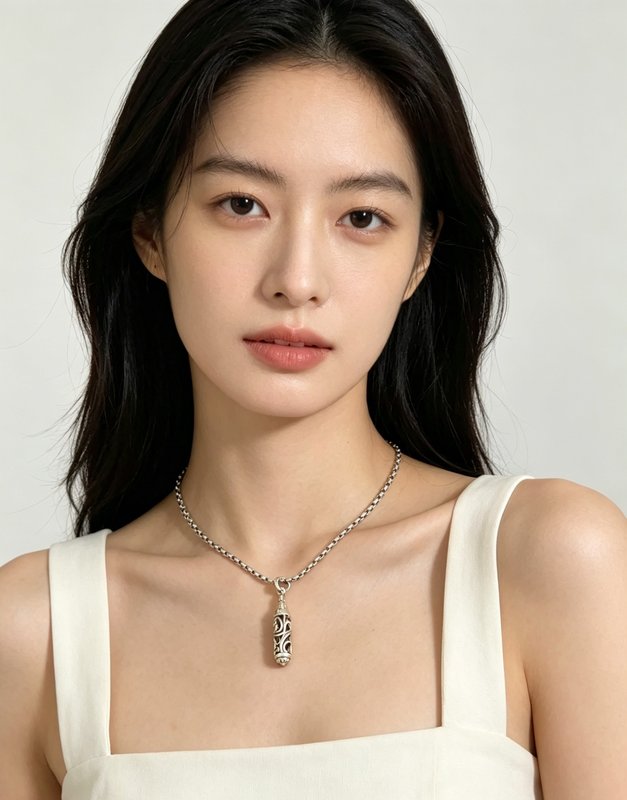 크롬하츠 빈티지 실버 오픈워크 불렛 목걸이 001-243511