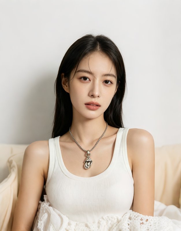 크롬하츠 빈티지 실버 롤링스텅 목걸이 001-243515