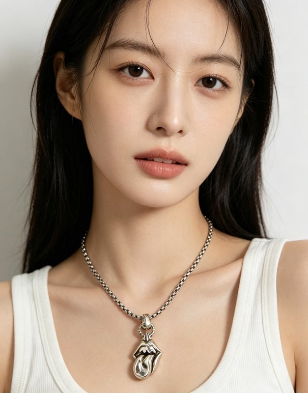 크롬하츠 빈티지 실버 롤링스텅 목걸이 001-243515