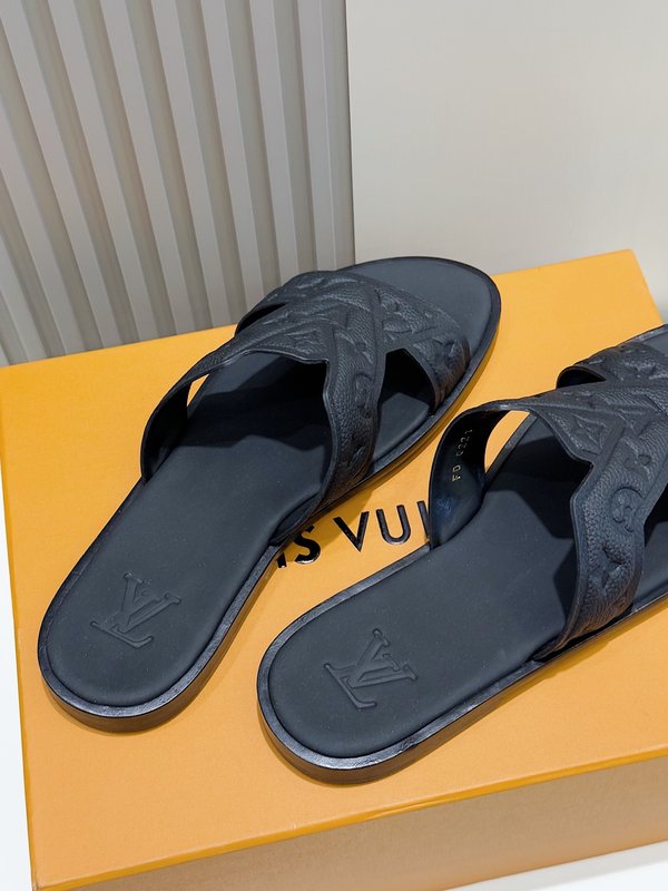 LV 오아시스 데님 가죽 샌들 남성용 001-243857