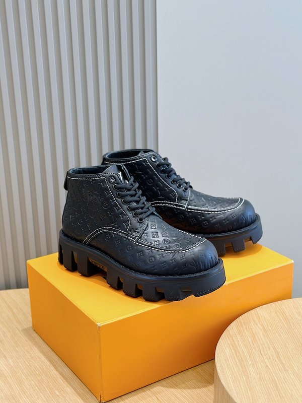 LV 체커 남성 클 부츠 001-243963