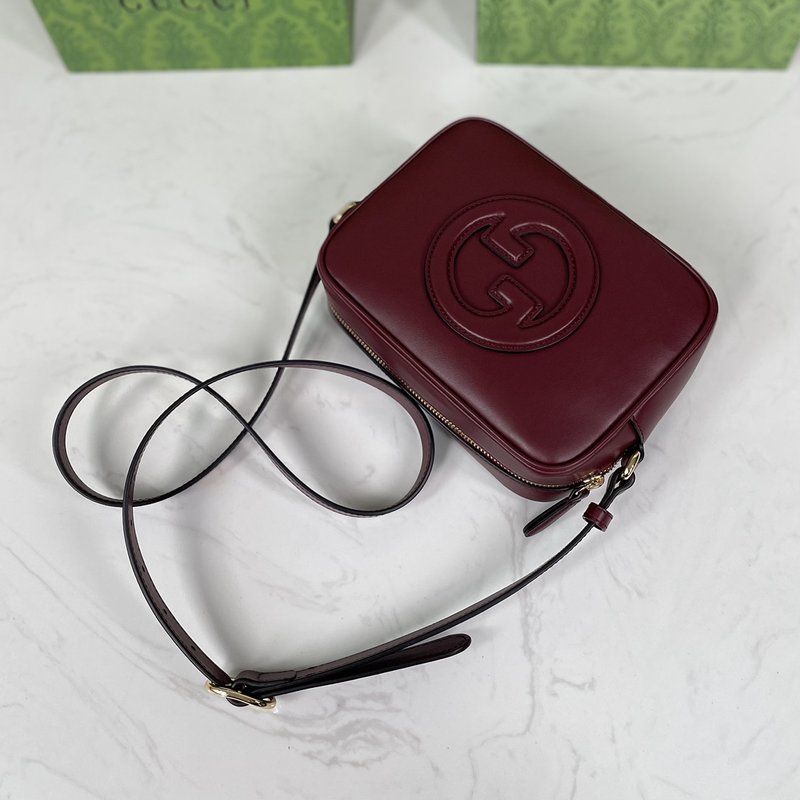 구찌 안코라 레드 글레이즈드 레더 미니 숄더백 001-246585