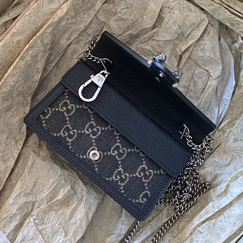 GG 블랙 데님 미니 디올니소스 백 001-246922