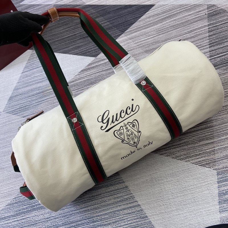 구찌 베이지 캔버스 원통형 핸드백 001-247280
